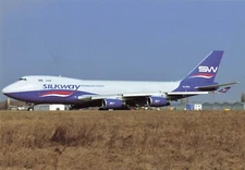 Postcard Airline SILKWAY AZERBAIJAN CARGO B-747-4R7F 4K-800 No. A1548 CC7.