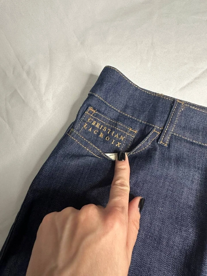 Jeans de CHRISTIAN LACROIX Falda Denim Vintage Italia Años 90 00 EU38 Foto 2 de 4