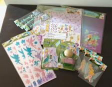 Lot Disney Fairies Tinker Bell Projectable Light, Scrapbook Paper, 3D Stickers