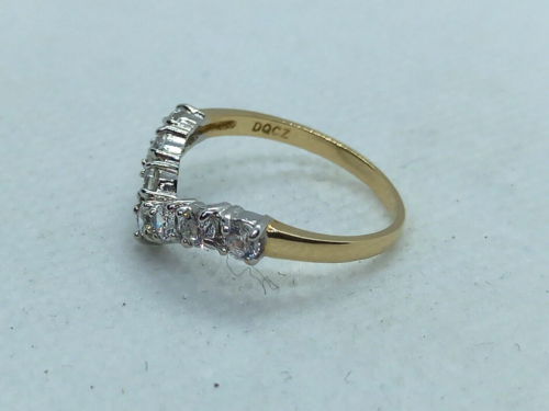 14ct Yellow gold DQCZ wishbone Eternity ring size M weight 1.8 grams - Picture 4 of 10