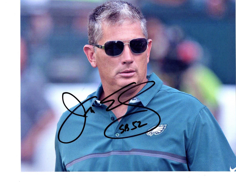 Jim Schwartz Philadelphia Eagles autograph signed football photo 8x10 SuperBowl+