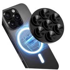 Magnetic Suction Cup Phone Mount for MagSafe Case, Silicone Octo Cup Black