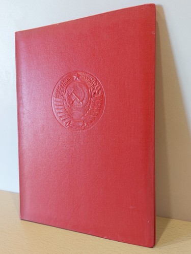 Cartella rigida rossa Unione Sovietica. Stemma dell'URSS. Originale. 5 - Foto 3 di 19