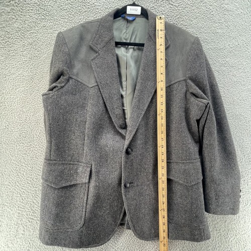 Vintage Pendleton Jacket Mens 44 Wool Western Blazer Suede Elbow Patches USA 90s - Picture 14 of 21