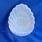 Vintage Milk Glass Scallop Sea Shell /Soap Dish Trinket Tray 5 1/2"