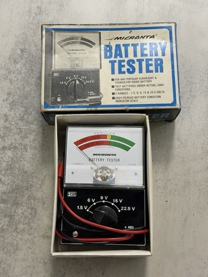 Micronta Battery Tester 22-030 Radio Shack 5 Range 1.5-22.5V with Box