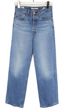 LEVI's Ribcage Straight Jeans Women's W27/L27 Fade Effect Whiskers Wide Leg