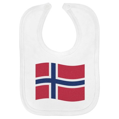 Baby-Lätzchen ''Wehende norwegische Flagge'' aus weicher Baumwolle (BI00056032)
