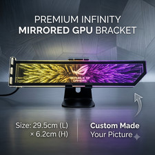 Custom Image ARGB Infinity Mirror GPU Support Bracket Graphic Card Holder Deco