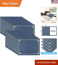 Professional Gold Foil Navy Blue Certificate Holders - 30 Count for Awards