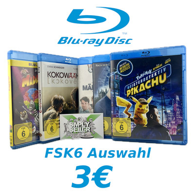   3  Auswahl FSK6 Blu-Ray Filme Komödien Action Disney Anime Manga Deutsch  