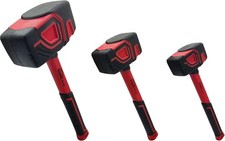 10oz, 20oz & 36oz Rubber Mallet Set – 3-Piece Hammers for Flooring & Soft Blow