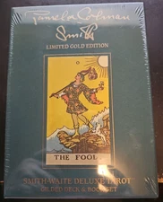 Smith Waite Deluxe Tarot Gilded Deck & Book Set LIMITED GOLD EDITION RARE VHTF!