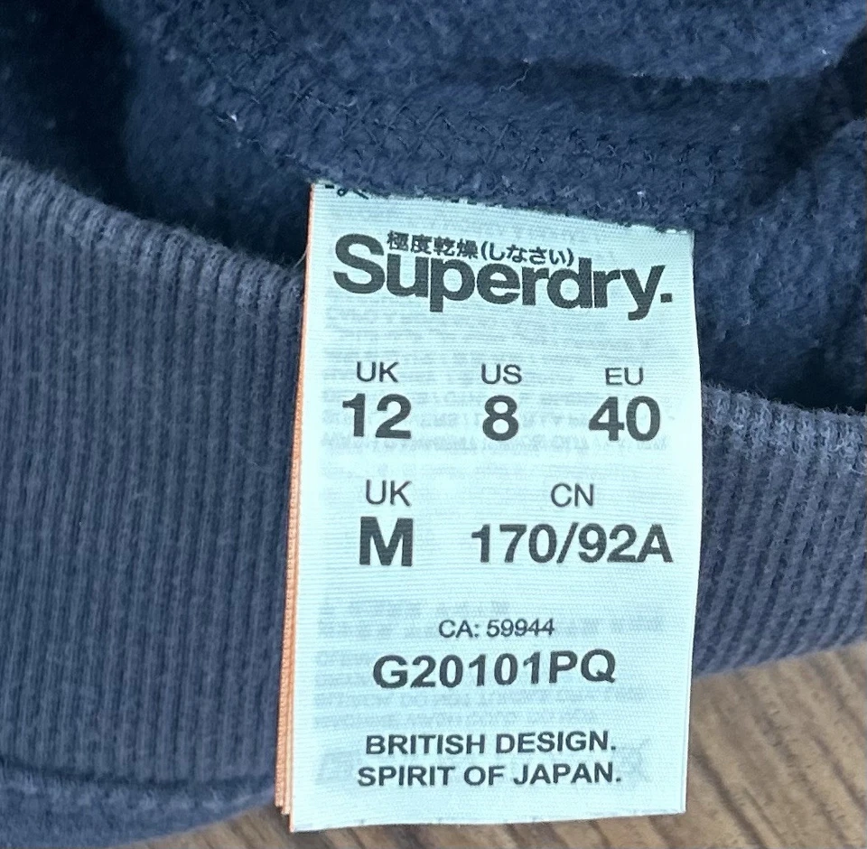 Raro Pulôver Feminino com Capuz de Praia Superdry Escrita Média Azul Rosa Surf Japão - Imagem 4 de 4