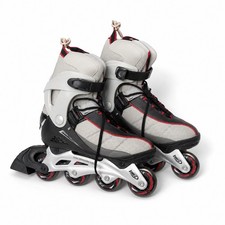 Unisex Size 9 Inline Skates Gray Black Red Rollerblades Recreational