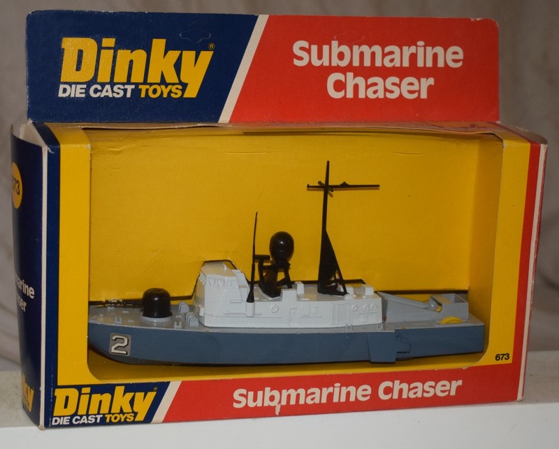 Vintage Dinky No. 673 Submarine Chaser in Original Box - Diecast
