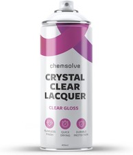 / 1 x 400ml / Crystal Clear Lacquer Spray / Clear Gloss / Flawless Clear Lacque