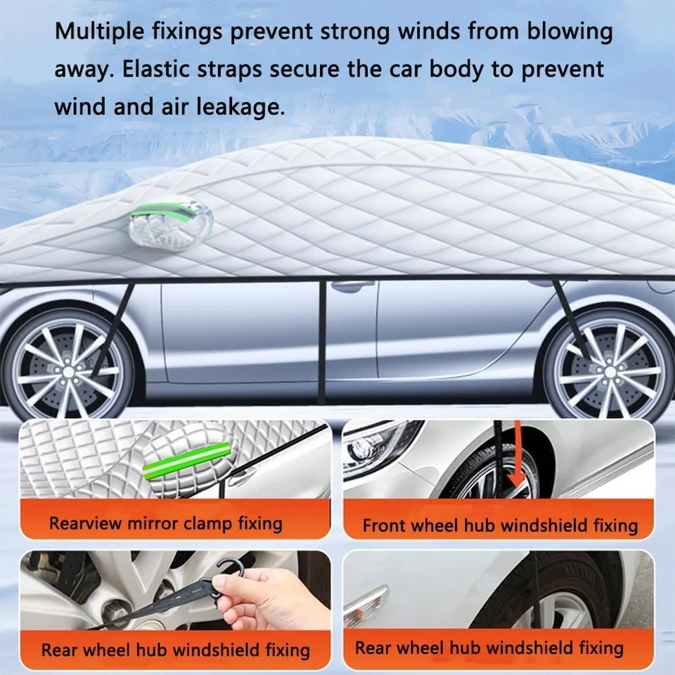 Car SUV/Truck/Sedan Half-Body Cover Winter Snow Ice Rain Frost Cover Outdoor Foto 3 de 4