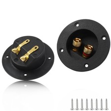 Speaker Terminal Cup 3 Inch Round 2-Way Stereo Screw Connector Box 2 PCS