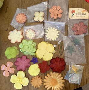 Vintage Flower Maker Petals Kits Stamens Instructions Leaves