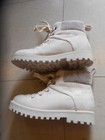 GIRLS SO BEIGE SPARKLY LACE-UP CHUNKY ANKLE BOOTS SIZE 1 — photo 9