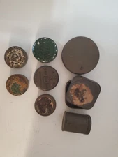 8 Vtg Cobbler Nail Tins Assortment Mix Sizes With & Without Nails 