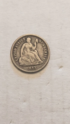 1863-S Seated Liberty Half Dime Civil War Era, Very Good Condition,  You Judge.