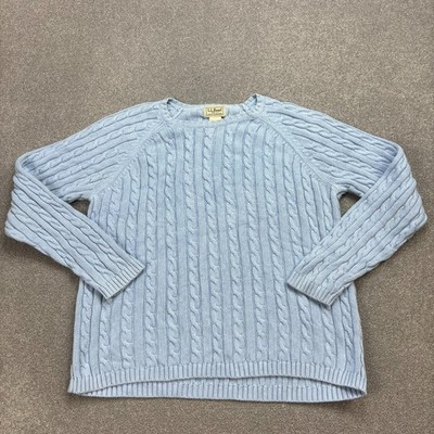 LL Bean Pullover Damen Large Blau Strickpullover Pulli Fischer Damen
