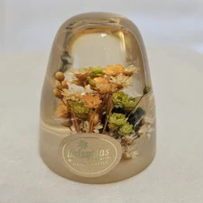 Daisyglas Co Wildflowers Paperweight Hand Crafted Acrylic Vintage Decor 3x3 In.