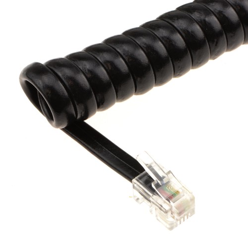 Combiné Téléphonique Enroulé RJ10 Prise Pour Câble Fil 2m Noir - Afbeelding 7 van 7