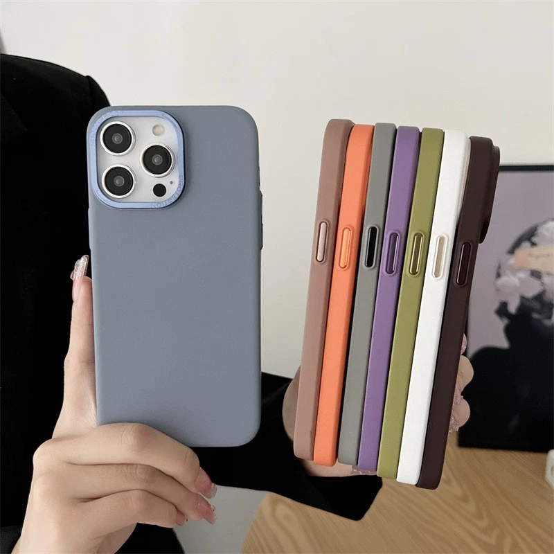 Funda de teléfono de cristal de arena con agujero grande de color liso Foto 2 de 4