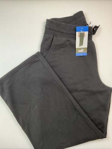 Puma Ladies' Fleece Straight Leg Comfy Sweatpants w/Pockets, Black, Size: Large - Picture 4 of 7