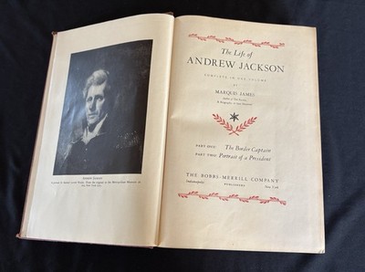The Life of Andrew Jackson by Marquis James Hardcover HC VTG 1938 GOOD