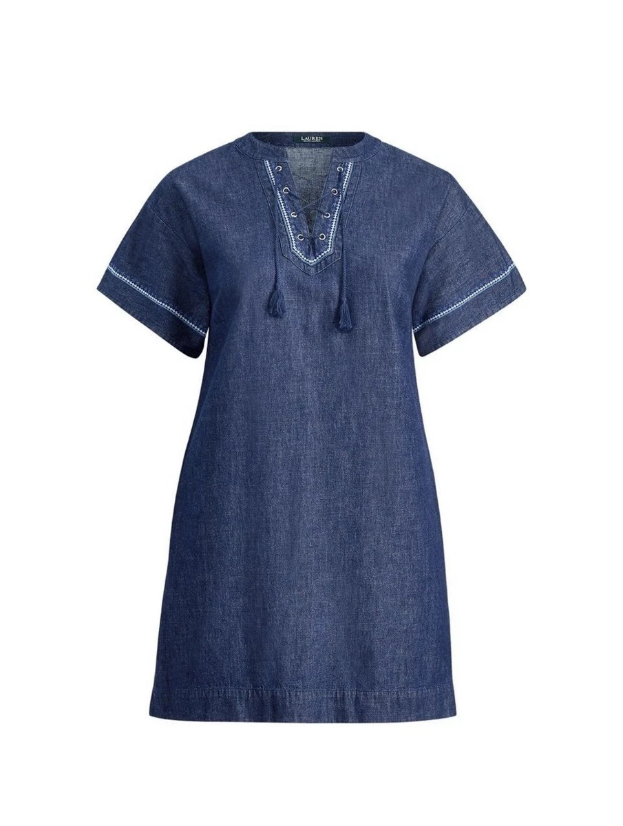 lauren ralph lauren denim shift dress Short Sleeve Plus Size Dresses for Women for sale Denim midi dress Size:M (10) styleattribute-wrap dresses Especially in a cute ABOUT THE BRAND Synonymous