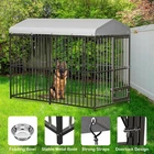 8x4x6FT Heavy Duty Large Dog Kennel Outside with Roof Outdoor Dog Kennel