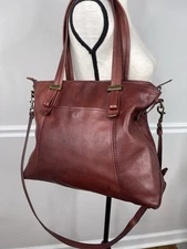 American Leather Co Cordovan Shoulder Purse Handbag 2 Strap Soft crossbody flaw