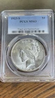1923-S San Francisco Mint Silver Peace Dollar PCGS MS63 Blast White Problem Free