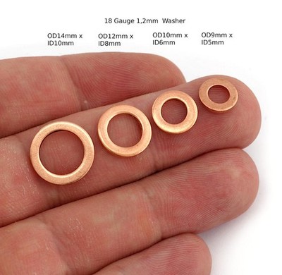5 Washer Solid Raw Copper Round Middle Hole Disc Hoops Circle Disc Findings 5716
