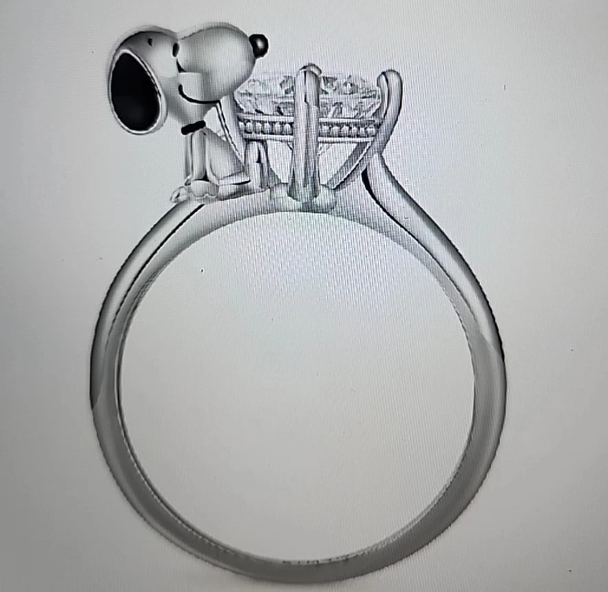 Peanuts Snoopy Hug Ring Size 8 925 Silver - Image 2 of 4