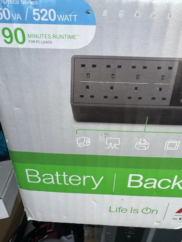 850VA APC BE850G2-UK Back-UPS w/ 8 UK Sockets, USB-A+C Charging Ports, 520W, 6x 