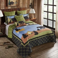Virah Bella - Bear Lake - Lightweight Reversible Quilt Set w/ Matching Shams