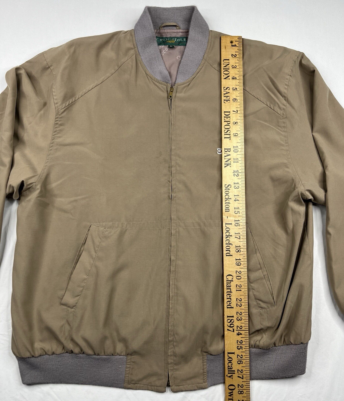 Vintage Crocodile Jacket White Gator Adult XL Varsity Bomber Full Zip Lacoste image 8