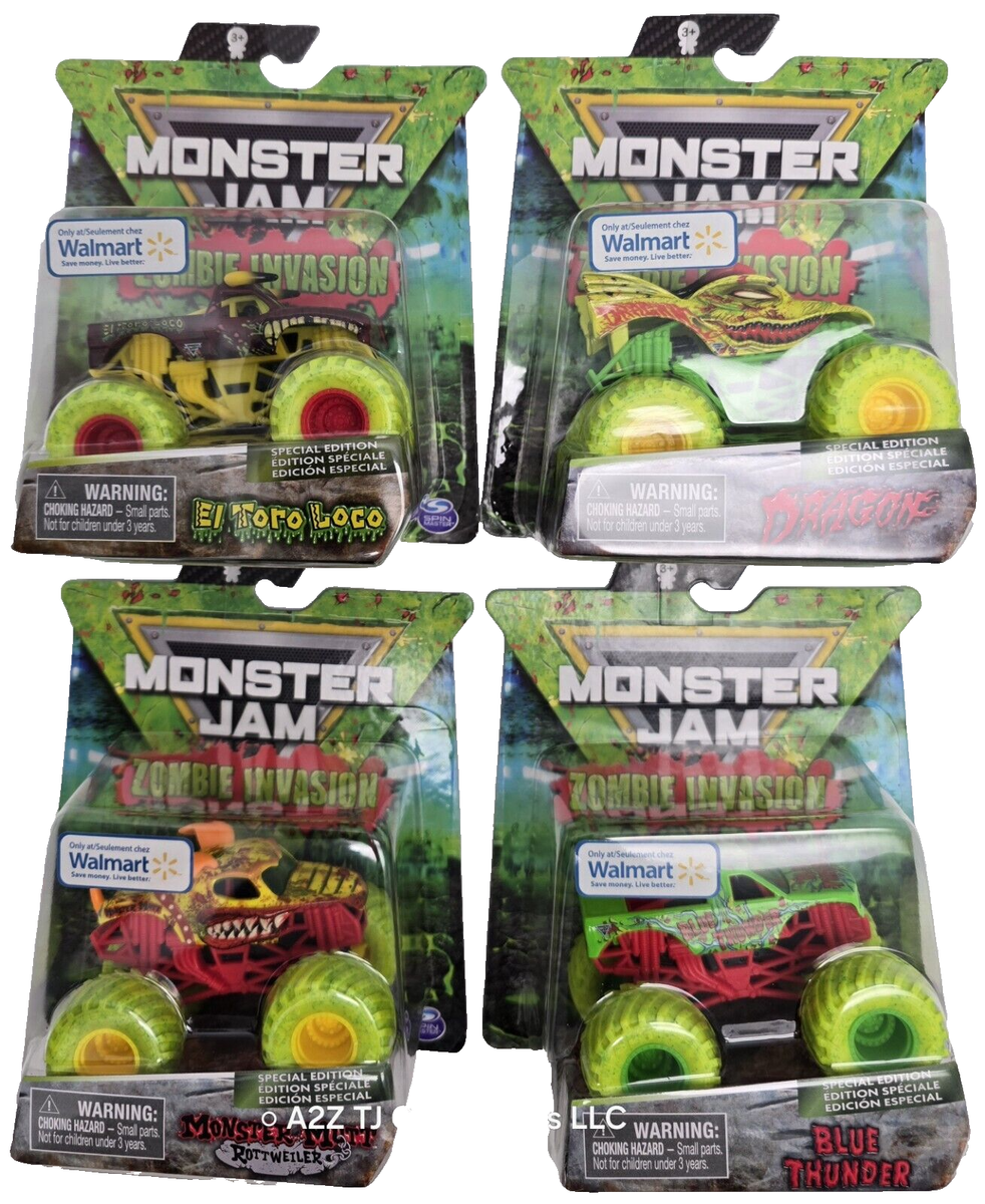 Monster Jam ZOMBIE INVASION Walmart Exclusive Set of 4 Trucks