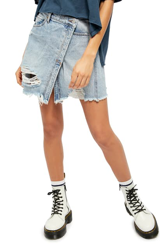 Free People Parker Destroyed Denim Wrap 