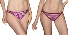 New 2 Pairs Vanity Fair Illumination String Bikini Panties Lily & Stripe 6 M NWT