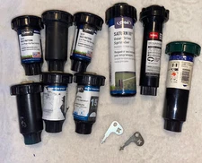 Lot Of 6 Orbit 2” Pop-Up Brass Spray Head Sprinkler Gear Drive Toro 4” With Key