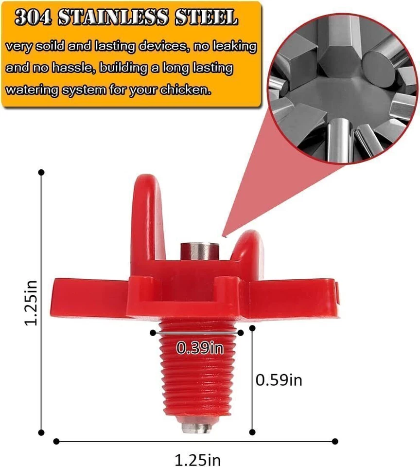 Regador automático de pezones de pollo bebedor de aves de corral gallina pájaro paloma codorniz regador Foto 2 de 4