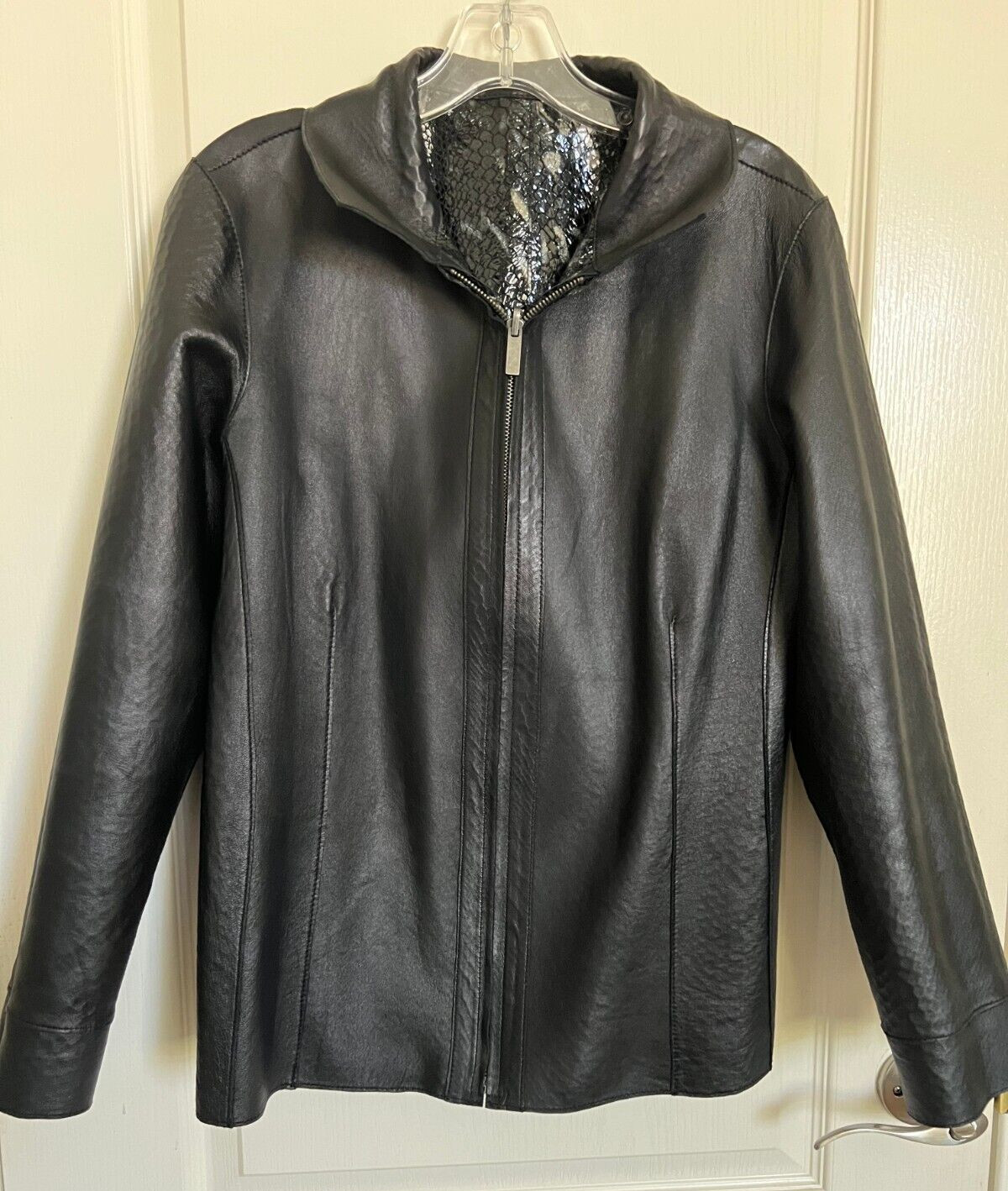 Chico's Black Python Shiny Reversible 100% Leathe… - image 17