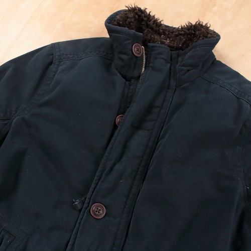 vtg y2k abercrombie faux fur lined army military field jacket KIDS BOYS YOUTH XL - Picture 2 of 7