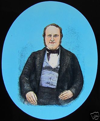 Glas Magische Laterne Dia UNIDENTIFIZIERT PORTLY GENTLEMAN UM 1890 ZEICHNUNG 